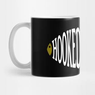 Hooked On Fishing Word Art Mug